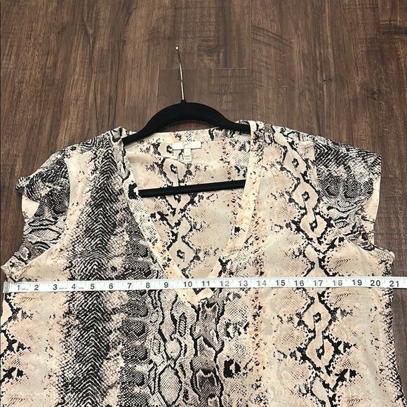Joie Snake Print V-Neck Top, Size Large - Picture 9 of 10